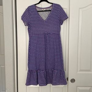 Boden short sleeve, ruffle hem dress